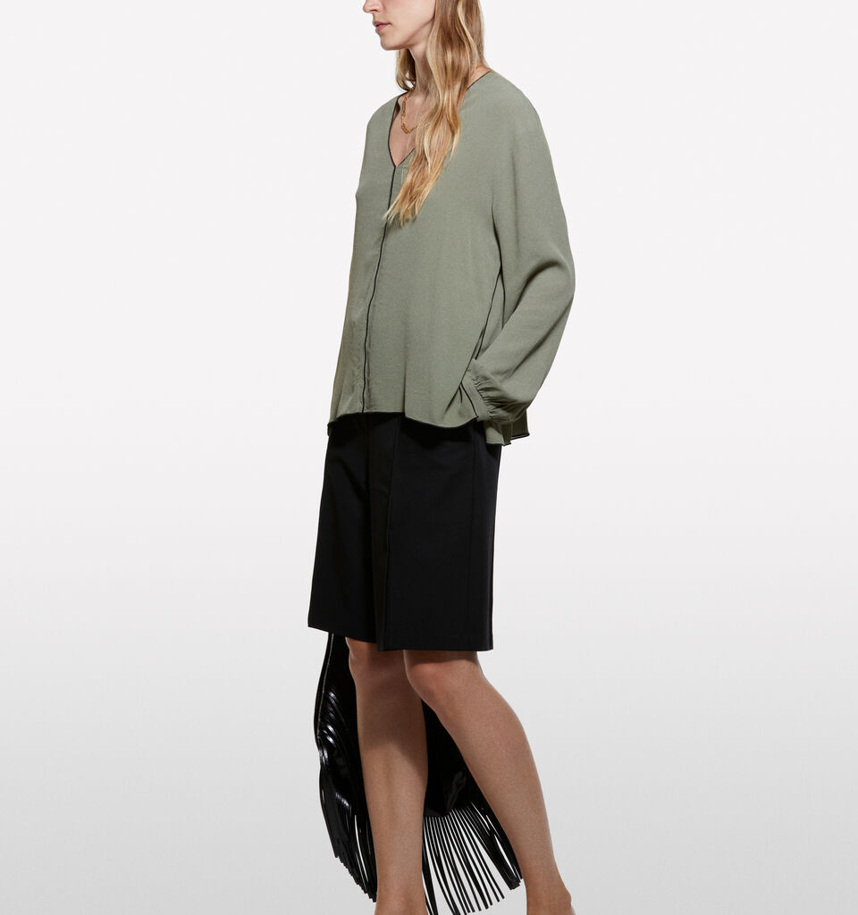 Blusa over fit verde militare - bluse da donna - Verde Militare | Sisley image number 1